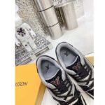 Louis Vuitton Unisex Trainer Sneaker Black Strass Rubber Outsole LV Initials Monogram Flowers – Image 8