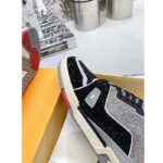 Louis Vuitton Unisex Trainer Sneaker Black Strass Rubber Outsole LV Initials Monogram Flowers – Image 10