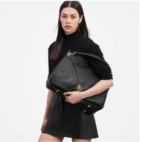 Louis Vuitton Women Artsy MM Handbag Black Monogram Empreinte Embossed Supple Grained Cowhide (6)
