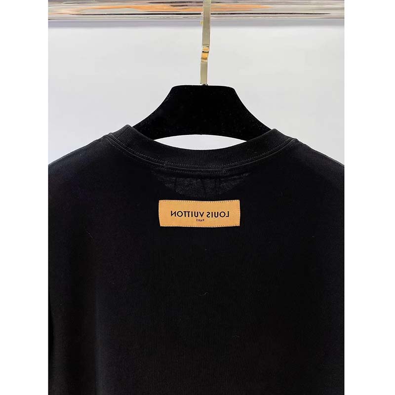 Louis Vuitton Bead-Embroidered Cotton T-Shirt BLACK. Size M0