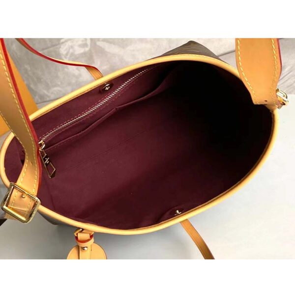Louis Vuitton Women LV CarryAll PM Handbag Brown Monogram Coated Canvas Microfiber (11)