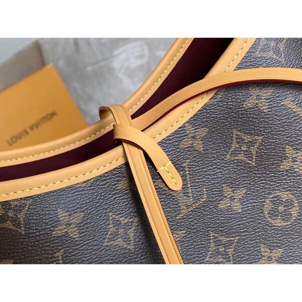 Louis Vuitton Women LV CarryAll PM Handbag Brown Monogram Coated Canvas Microfiber (2)
