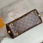 Louis Vuitton Women LV CarryAll PM Handbag Brown Monogram Coated Canvas Microfiber – Image 5