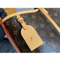 Louis Vuitton Women LV CarryAll PM Handbag Brown Monogram Coated Canvas Microfiber (9)