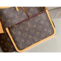 Louis Vuitton Women LV CarryAll PM Handbag Brown Monogram Coated Canvas Microfiber (9)