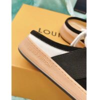 Louis Vuitton Women LV Lous Open-Back Sneaker Black Suede Calf Leather Double Laces (4)