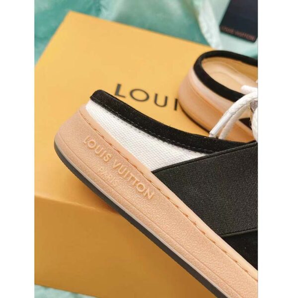 Louis Vuitton Women LV Lous Open-Back Sneaker Black Suede Calf Leather Double Laces (11)