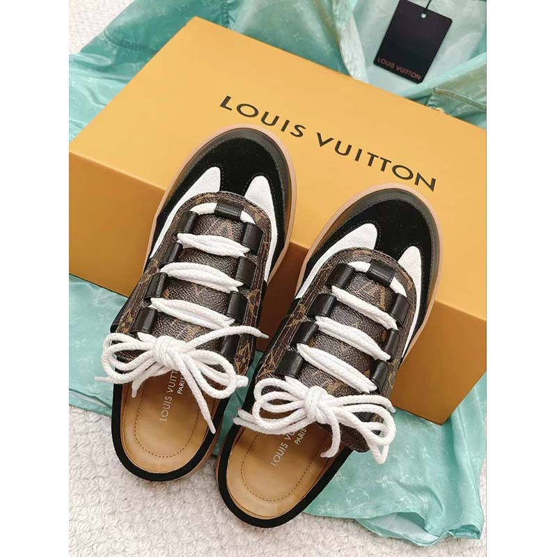 Louis Vuitton Lous Open Back Sneaker Grey. Size 38.0