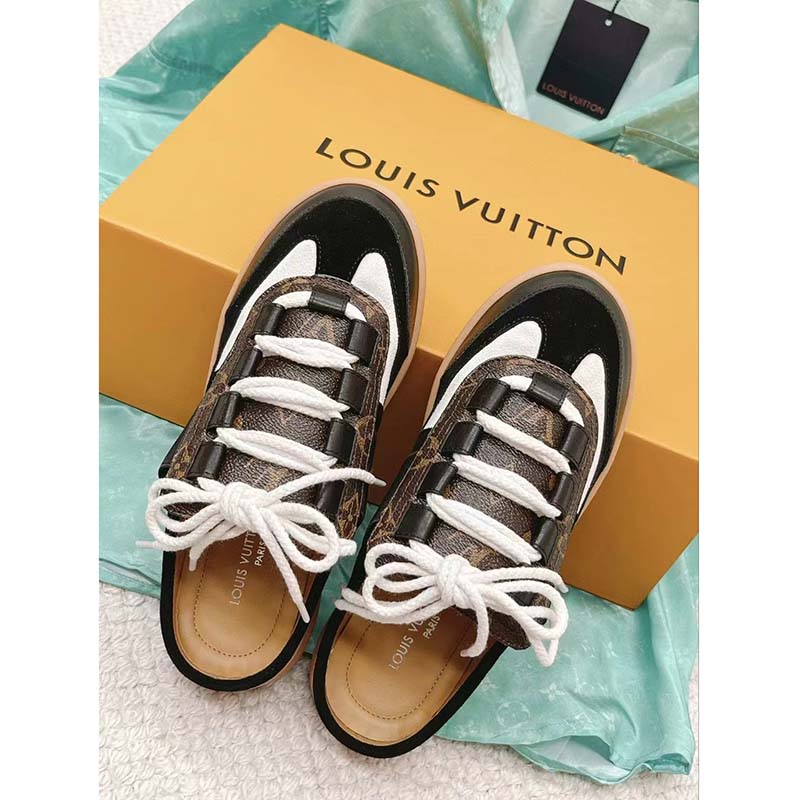 Louis Vuitton Lous Open Back Black Slip On Sneakers - Sneak in Peace