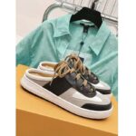 Louis Vuitton Women LV Lous Open-Back Sneaker Light Gray Suede Calf Leather Double Laces - Imagen 2