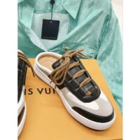 Louis Vuitton Women LV Lous Open-Back Sneaker Light Gray Suede Calf Leather Double Laces (14)