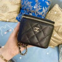 Chanel Women CC Mini Box Bag Black Calfskin Leather Gold-Tone Metal (18)