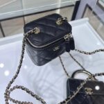 Chanel Women CC Mini Box Bag Black Calfskin Leather Gold-Tone Metal - Imagen 8