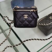 Chanel Women CC Mini Box Bag Black Calfskin Leather Gold-Tone Metal (18)