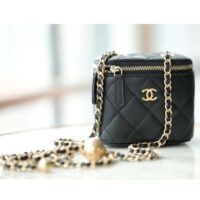 Chanel Women CC Mini Box Bag Black Calfskin Leather Gold-Tone Metal (18)