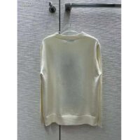 Dior Men CD Bobby Sweater Ecru Cashmere Jacquard Ribbed Round Collar (1)