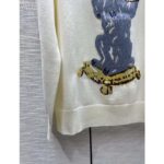 Dior Men CD Bobby Sweater Ecru Cashmere Jacquard Ribbed Round Collar - Imagen 7