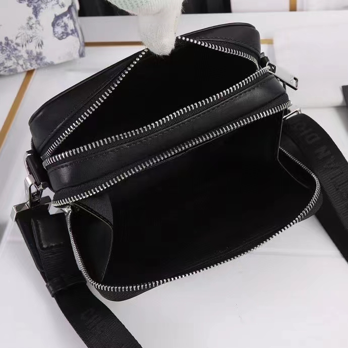 Pouch with Strap Black CD Diamond Canvas