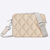 Dior Unisex CD Messenger Pouch Natural CD Diamond Canvas (7)