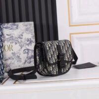 Dior Unisex CD Mini Gallop Bag Strap Beige Black Oblique Jacquard Grained Calfskin (10)