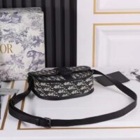 Dior Unisex CD Mini Gallop Bag Strap Beige Black Oblique Jacquard Grained Calfskin (10)