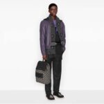 Dior Unisex CD Motion Backpack Beige Black Dior Oblique Jacquard Grained Calfskin - Imagen 11