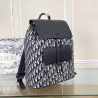 Dior Unisex CD Motion Backpack Beige Black Dior Oblique Jacquard Grained Calfskin (12)