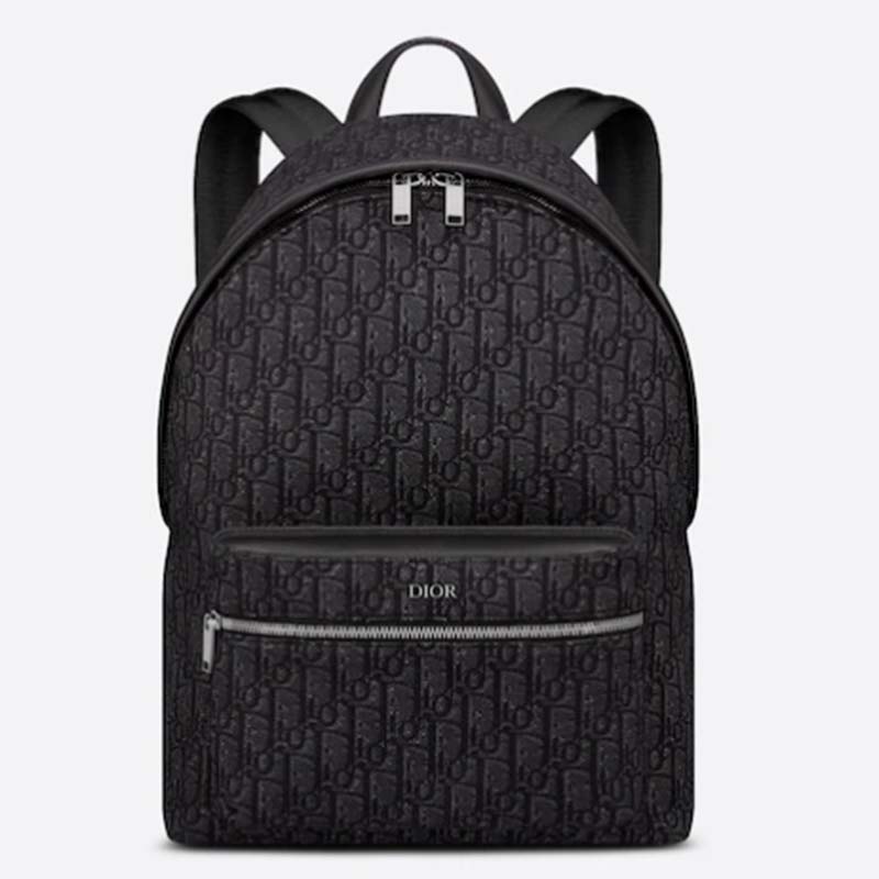 Dior Unisex CD Rider Backpack Black Dior Oblique Jacquard