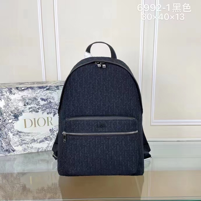 Dior Unisex CD Rider Backpack Black Dior Oblique Jacquard (7)