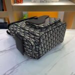 Dior Unisex CD Saddle Backpack Beige Black Dior Oblique Jacquard Grained Calfskin - Image 7