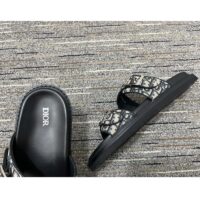 Dior Unisex CD Shoes Aqua Sandal Beige Black Dior Oblique Jacquard Black Calfskin (1)