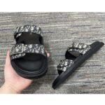 Dior Unisex CD Shoes Aqua Sandal Beige Black Dior Oblique Jacquard Black Calfskin - Image 7