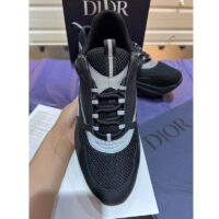 Dior Unisex Shoes CD B22 Sneaker Black Technical Mesh Smooth Calfskin (4)