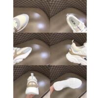 Dior Unisex Shoes CD B22 Sneaker Cream Technical Mesh Beige White Smooth Calfskin (5)