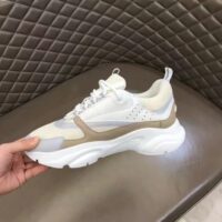 Dior Unisex Shoes CD B22 Sneaker Cream Technical Mesh Beige White Smooth Calfskin (5)