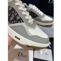 Dior Unisex Shoes CD B27 Low-Top Sneaker Gray White Smooth Calfskin (3)