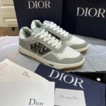 Dior Unisex Shoes CD B27 Low-Top Sneaker Gray White Smooth Calfskin - Image 2