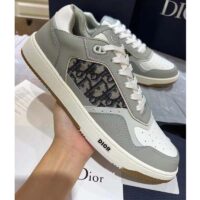 Dior Unisex Shoes CD B27 Low-Top Sneaker Gray White Smooth Calfskin (3)