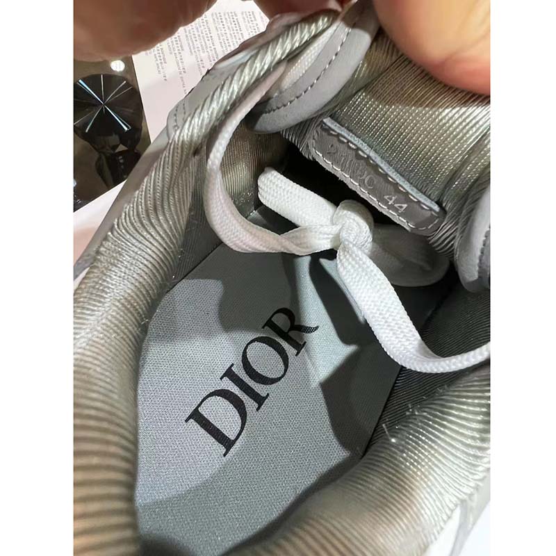 Dior Unisex Shoes CD B27 Low-Top Sneaker Gray White Smooth Calfskin (6)