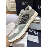 Dior Unisex Shoes CD B27 Low-Top Sneaker Gray White Smooth Calfskin (3)