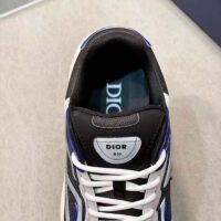 Dior Unisex Shoes CD B30 Sneaker Anthracite Gray Mesh Black Blue Technical Fabric (7)