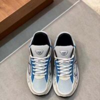 Dior Unisex Shoes CD B30 Sneaker Light Blue Mesh Gray White Technical Fabric (8)