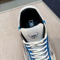 Dior Unisex Shoes CD B30 Sneaker Light Blue Mesh Gray White Technical Fabric (8)