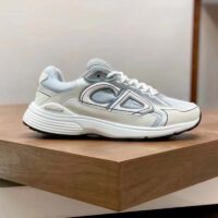 Dior Unisex Shoes CD B30 Sneaker White Mesh Technical Fabric (5)