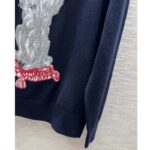 Dior Men CD Bobby Sweater Navy Blue Cashmere Jacquard Ribbed Round Collar - Image 8