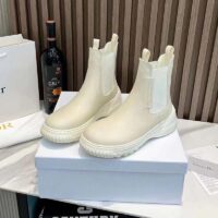 Dior Women CD D-Racer Ankle Boot White Calfskin Front Rear Tabs (8)