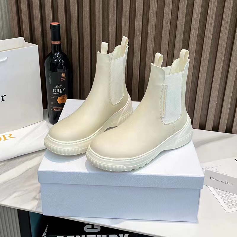 D-Racer Ankle Boot White Calfskin