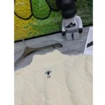 Dior Women CD Macrocannage Zipped Cardigan White Technical Wool Cashmere Knit – Image 7