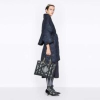 Dior Women CD Medium Dior Essential Tote Bag Black Archicannage Calfskin (7)