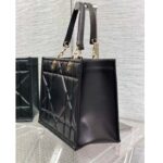 Dior Women CD Medium Dior Essential Tote Bag Black Archicannage Calfskin – Image 5